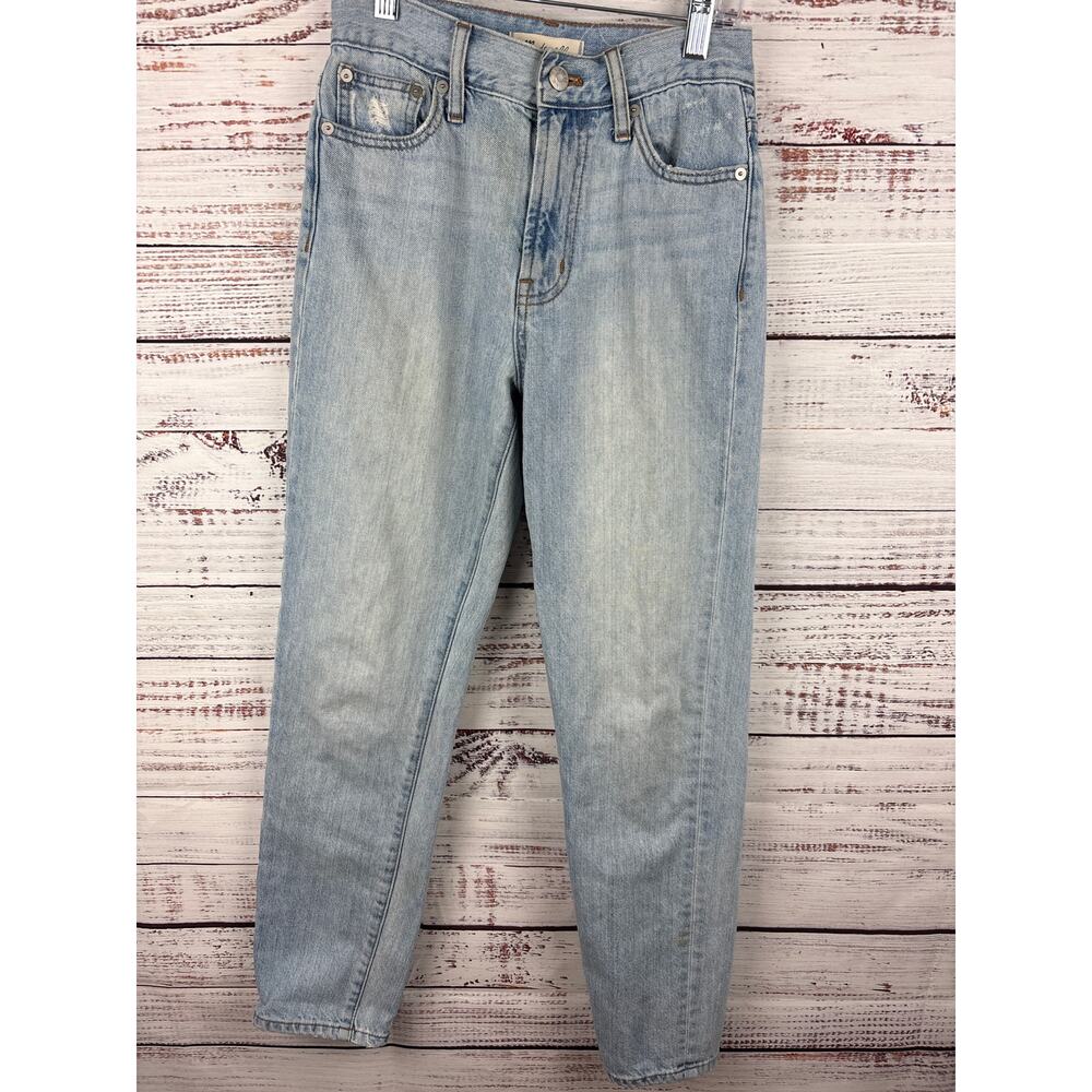 Womens Madewell Perfect Summer Jean Straight Light Wash Blue Ankle High Rise 24